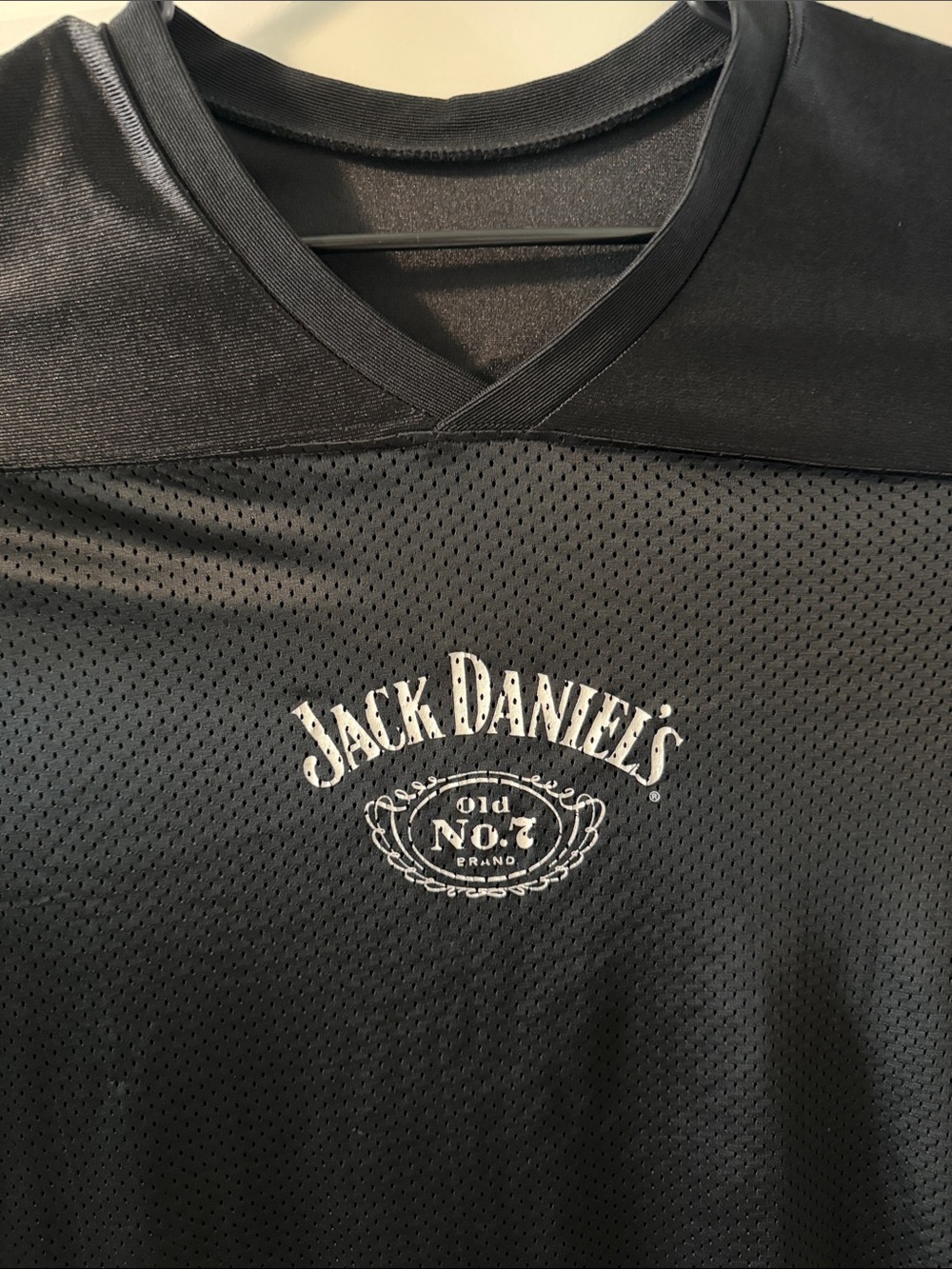 Jack Daniels Men's Black V-Neck Logo Tee